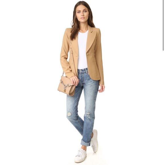 ❌SOLD❌Smythe Classic Duchess Wool Camel Tan Tailored Structured Wool Blazer - Picture 4 of 15